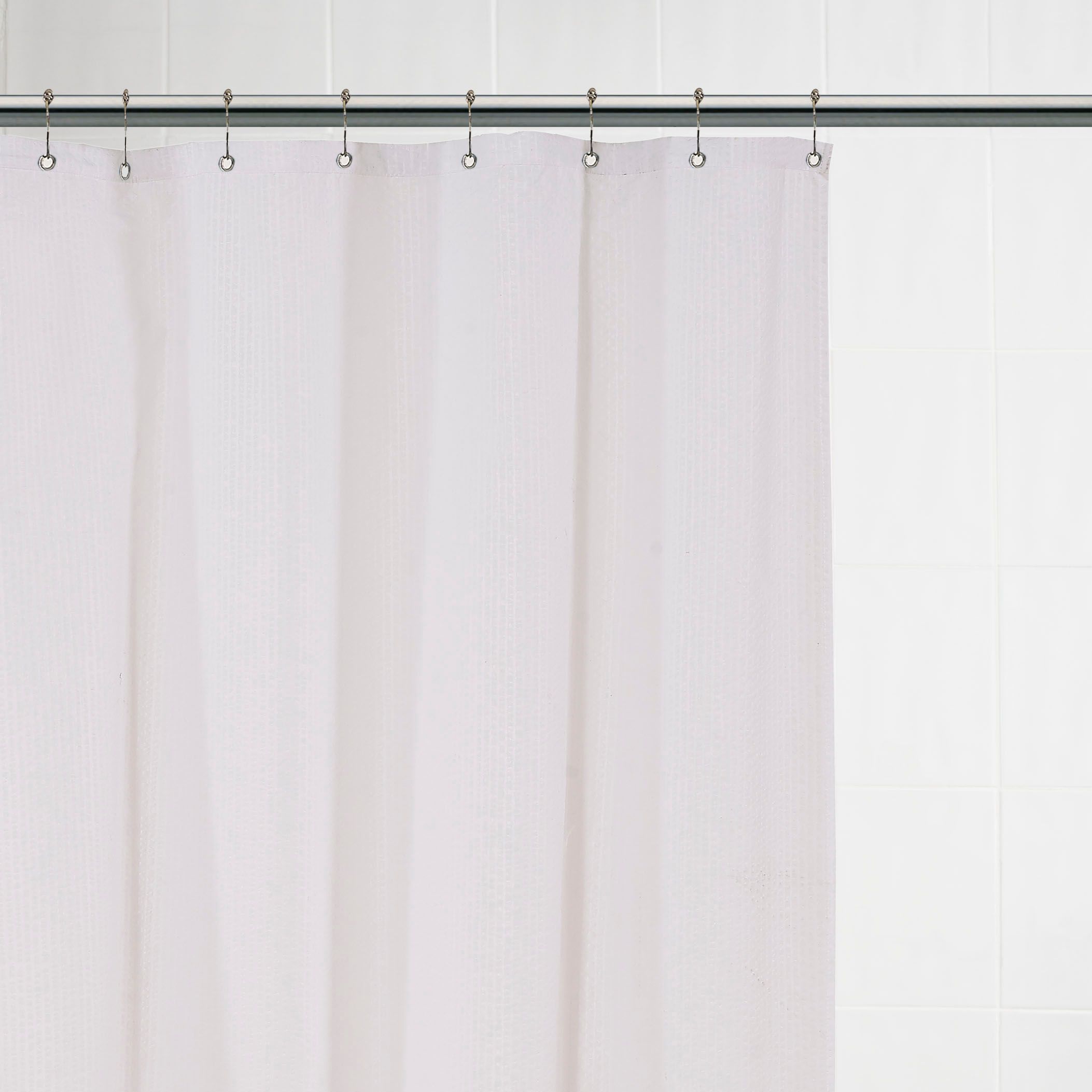 Purely White Waffle Shower Curtain (L)1800 mm | Compare The Build