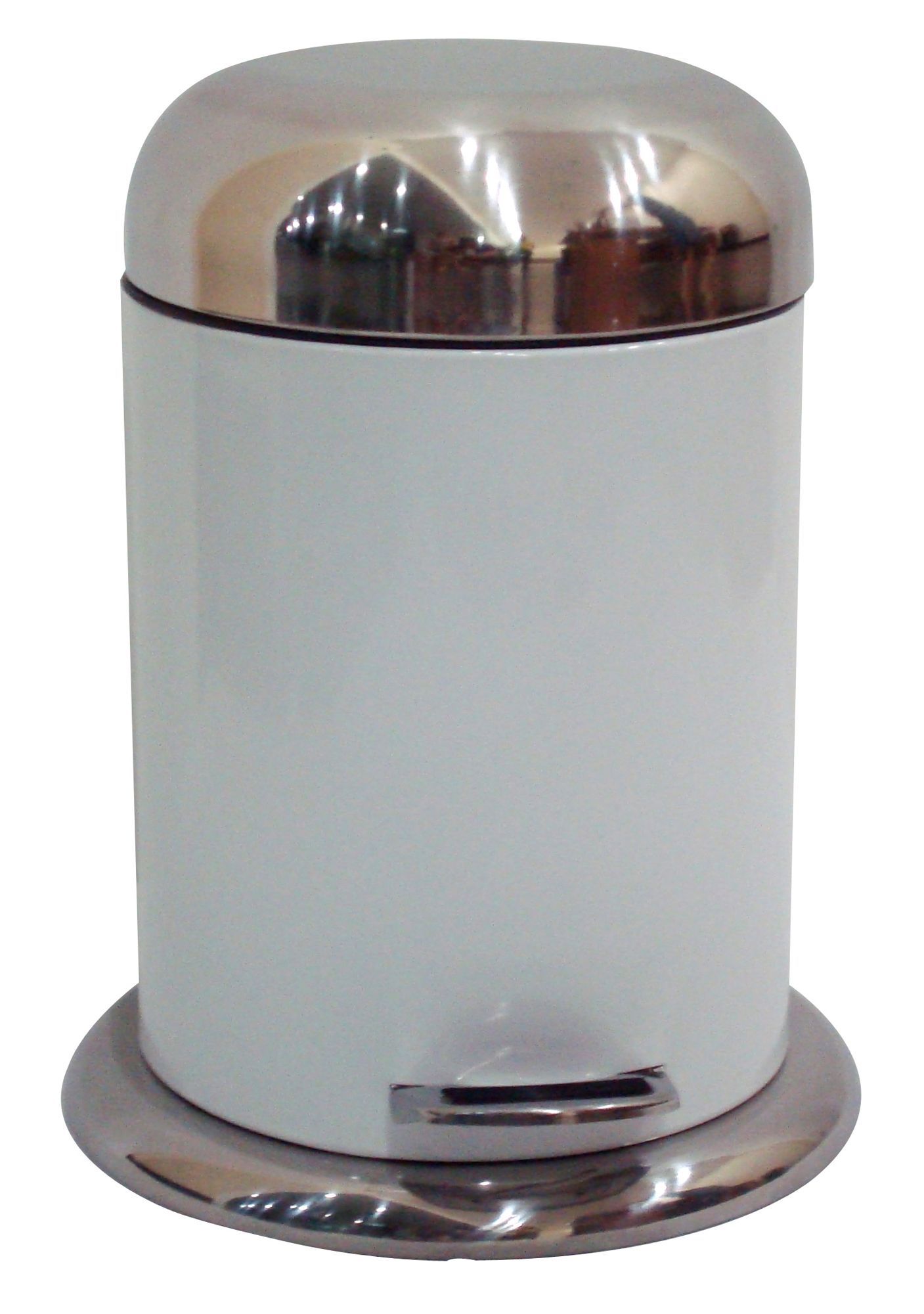 Cooke & Lewis Chrome Effect White Steel Circular Pedal Bin, 5L Price Comparisons | Compare The Build