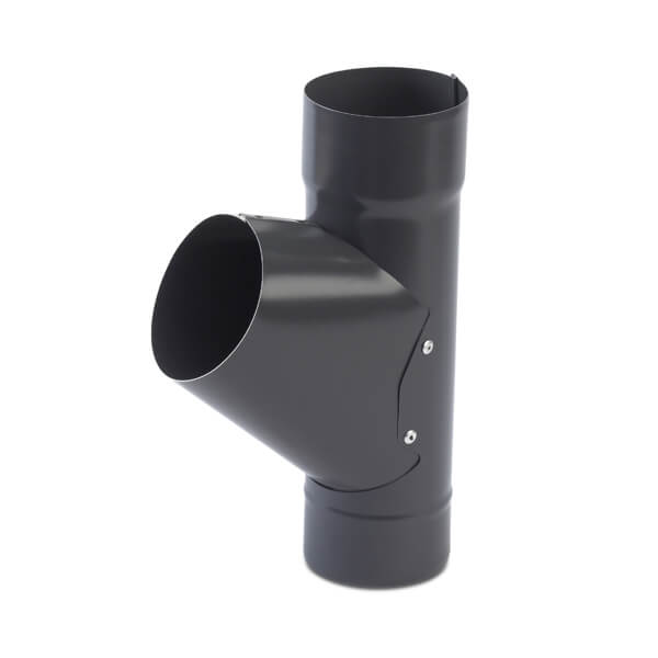 Steel Downpipe Branch - 87mm Graphite Grey Price Comparisons | Compare The Build