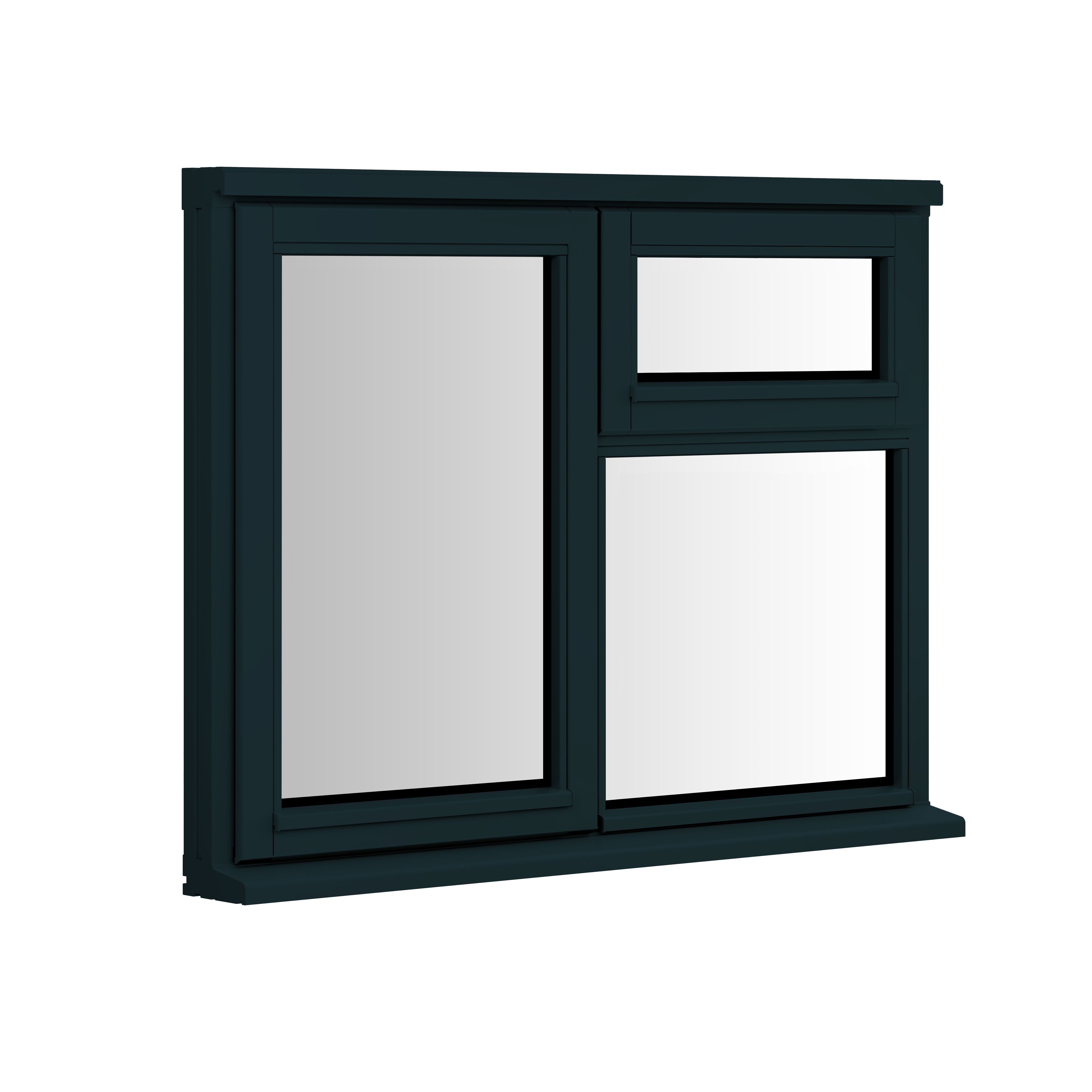 Clear Double Glazed Anthracite Grey Timber Left-Handed Window, (H)1045mm (W)1195mm | Compare The Build