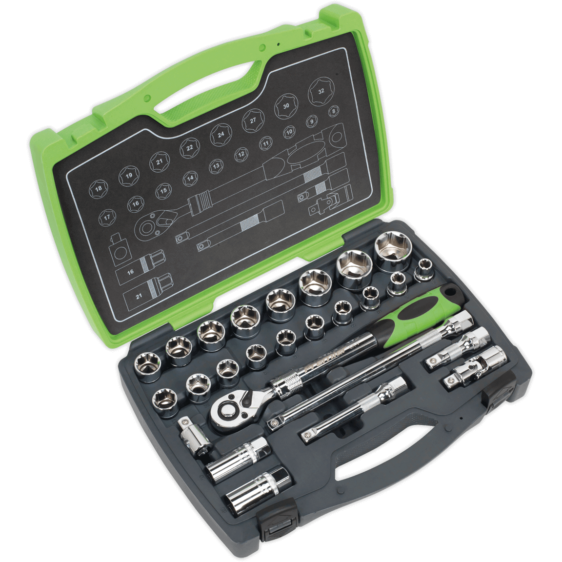 Sealey 26 Piece 1/2" Drive Hexagon WallDrive Socket Set 1/2" Price Comparisons | Compare The Build