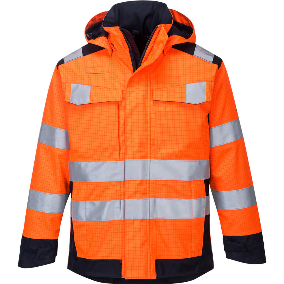 Modaflame Rain Multi Norm Arc Heat and Flame Resistant Jacket Orange / Navy L | Compare The Build