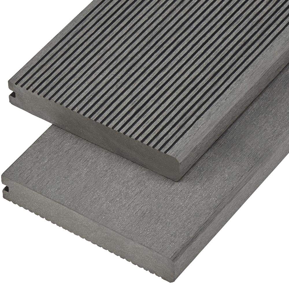 Cladco Solid Bullnose Composite Decking Board 4m - Stone Grey WPCSS40B Price Comparisons | Compare The Build