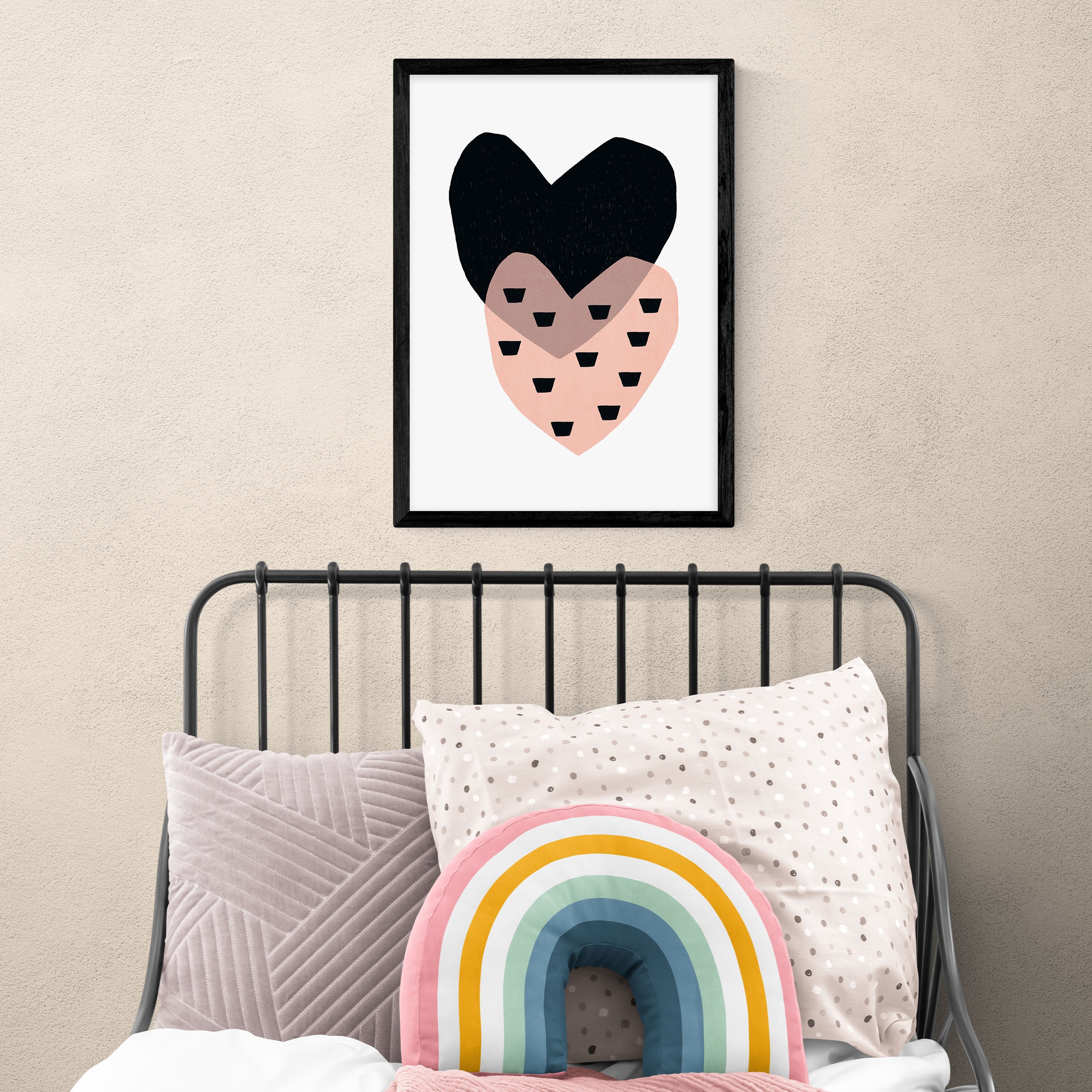 East End Prints Two Hearts Print Pink | Compare The Build