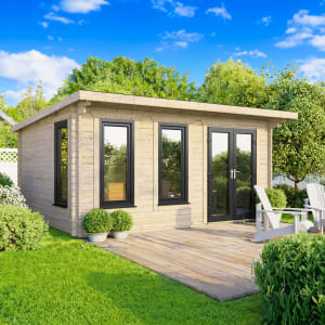 Power Sheds 16 x 10ft Right Hand Door Pent Notched Logs Log Cabin Price Comparisons | Compare The Build