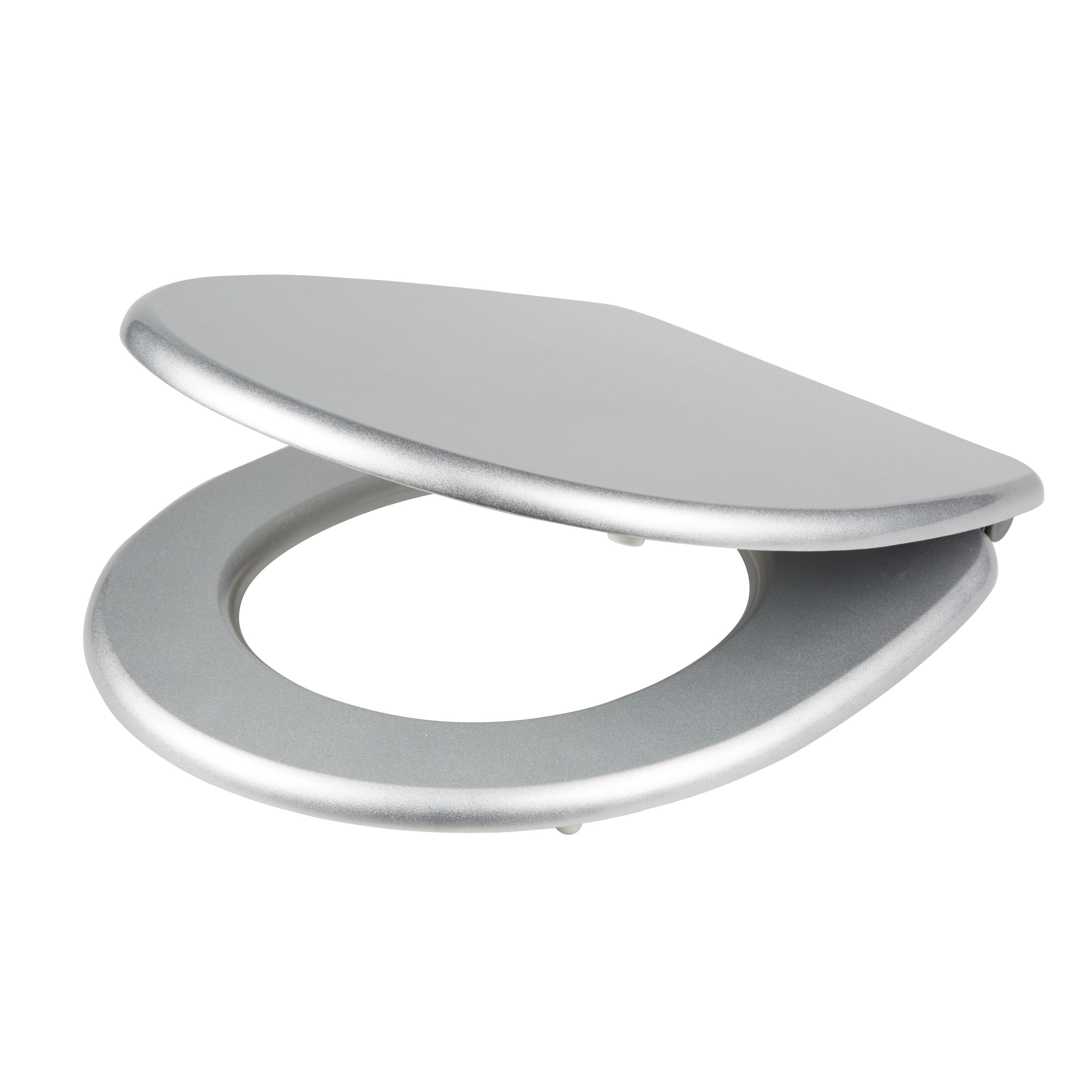 Cooke & Lewis Noli Silver Top Fix Soft Close Toilet Seat | Compare The Build