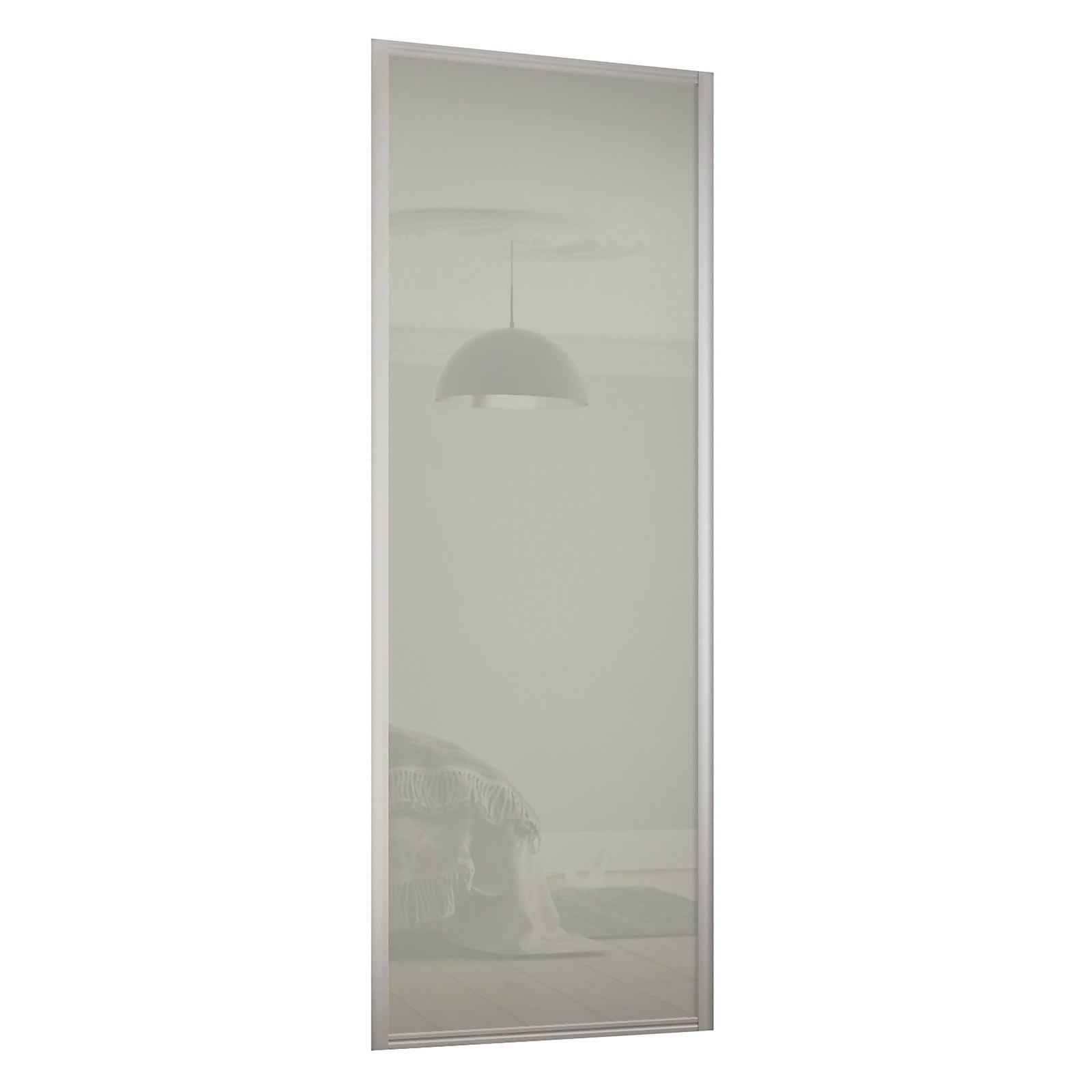 Ellipse Sliding Wardrobe Door 1 Panel Arctic White Glass with Aluminium Frame (W)610mm Price Comparisons | Compare The Build
