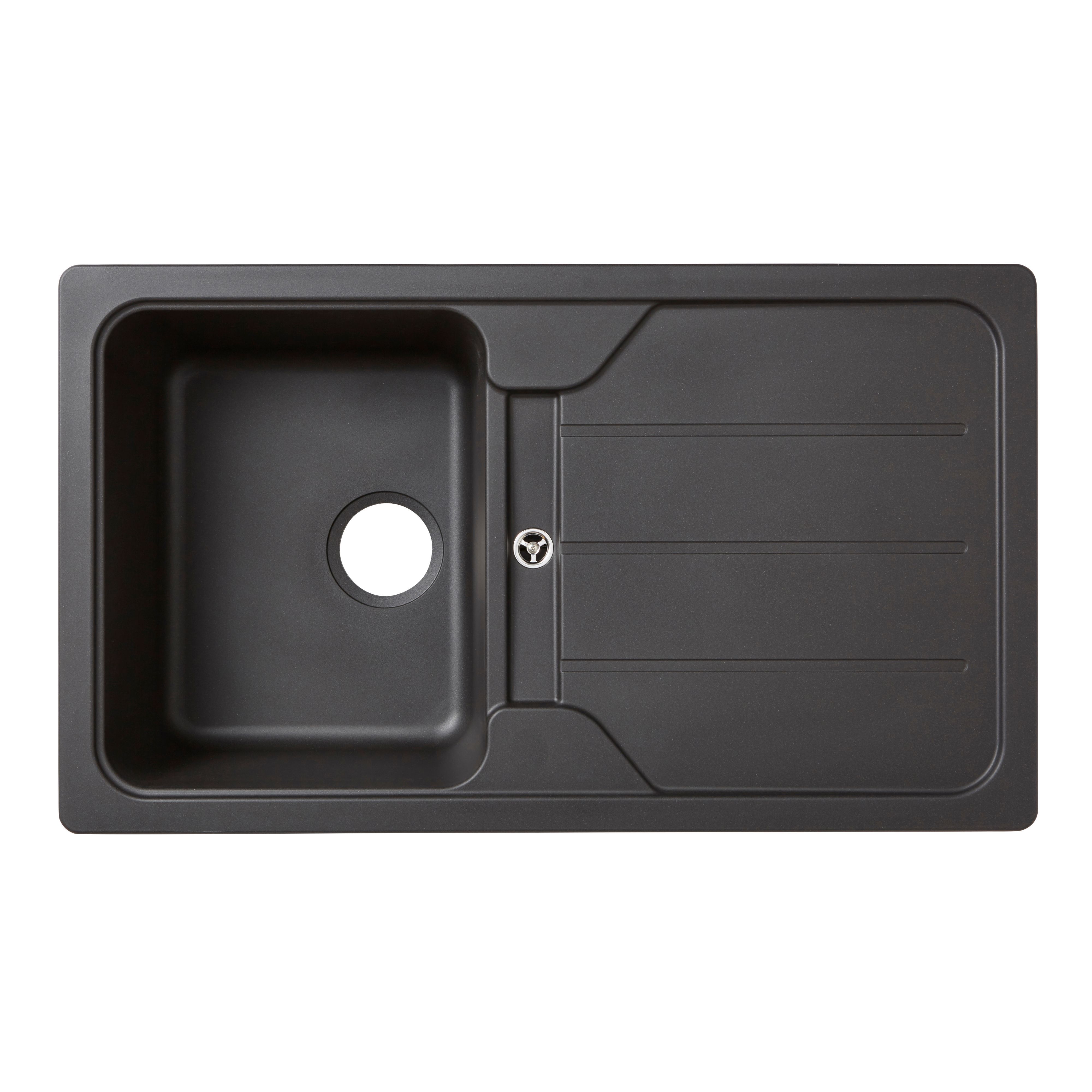 Cooke & Lewis Arber Black Granite 1 Bowl Sink & Drainer Price Comparisons | Compare The Build