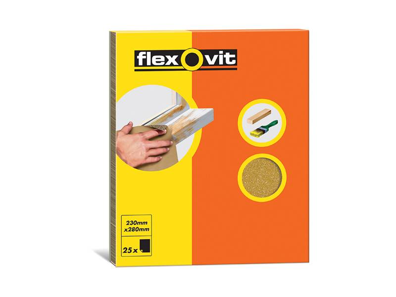 Flexovit FLV58236 Glasspaper Sanding Sheets 230 x 280mm Grade M2 (25) | Compare The Build