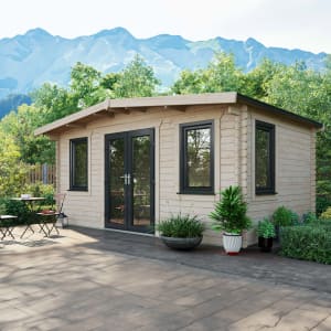 Power Sheds 10 x 16ft Central Doors Apex Chalet Log Cabin Price Comparisons | Compare The Build