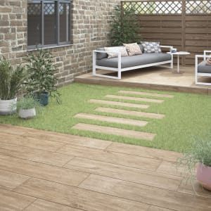 Harting Oak Glazed Outdoor Porcelain Paving Tile 300 x 1200 x 20mm - Pack of 2 Price Comparisons | Compare The Build