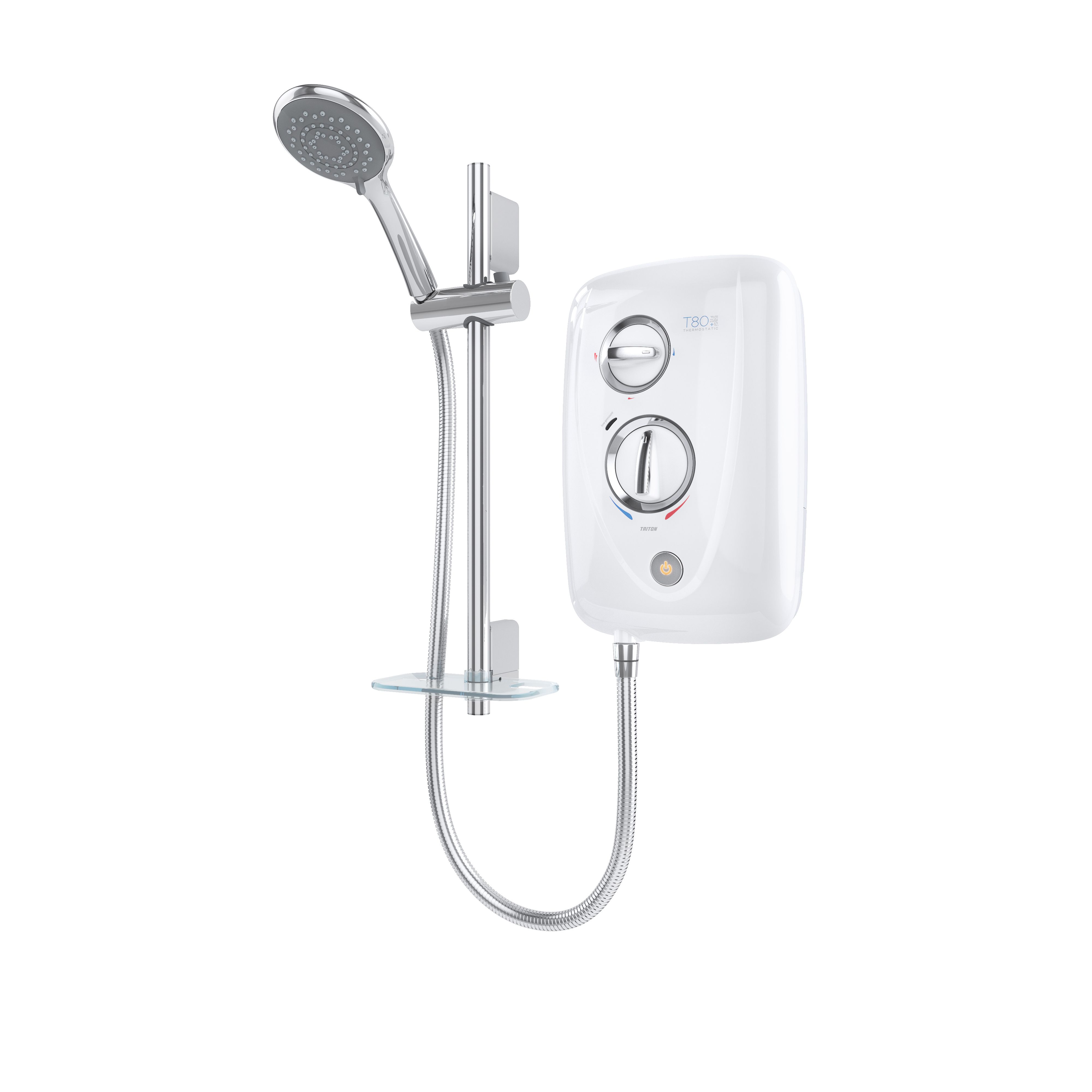 Triton T80 Easi-Fit Plus White Chrome Effect Electric Shower, 9.5Kw Price Comparisons | Compare The Build
