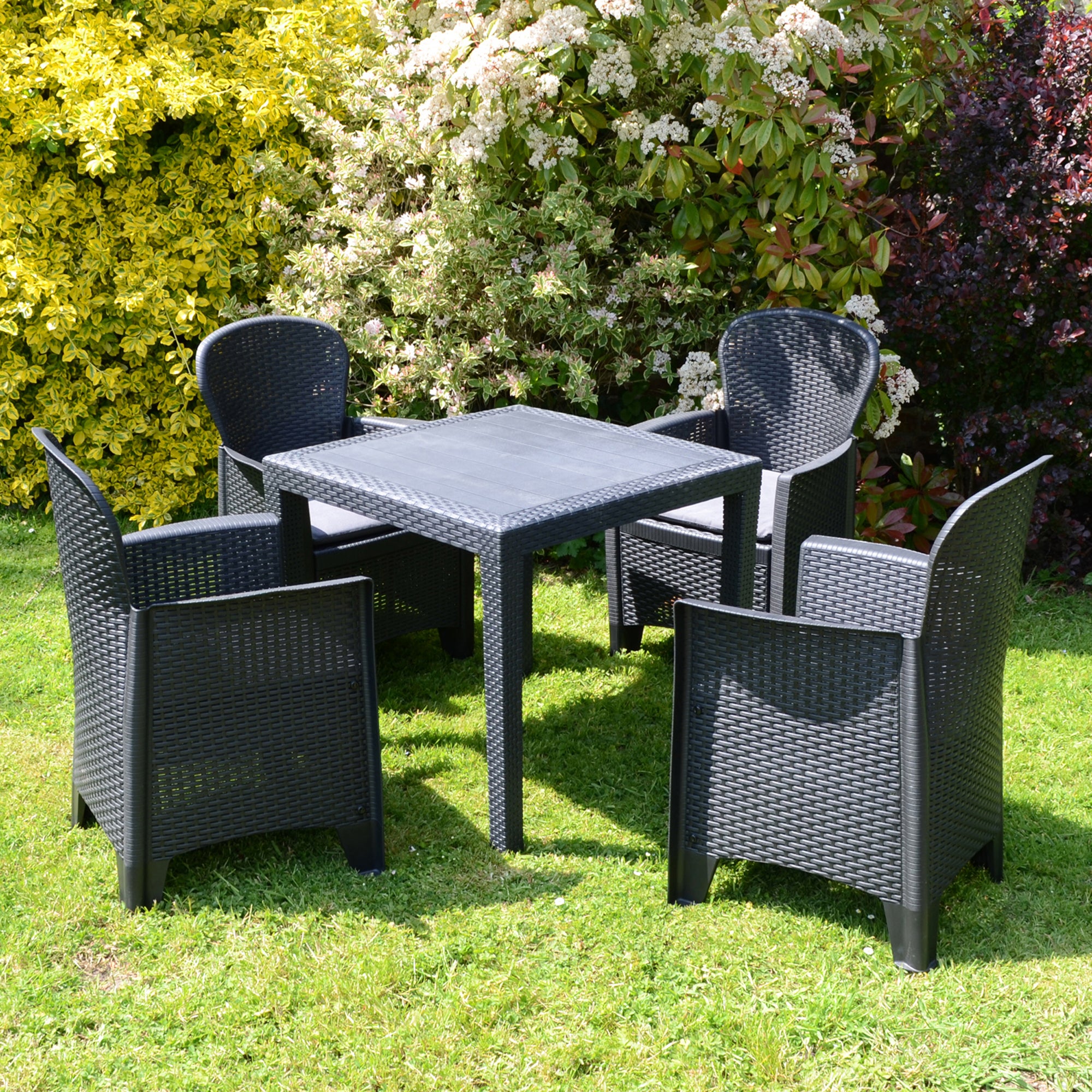 Salerno 4 Seater Dining Set with Sicily Chairs Grey | Compare The Build