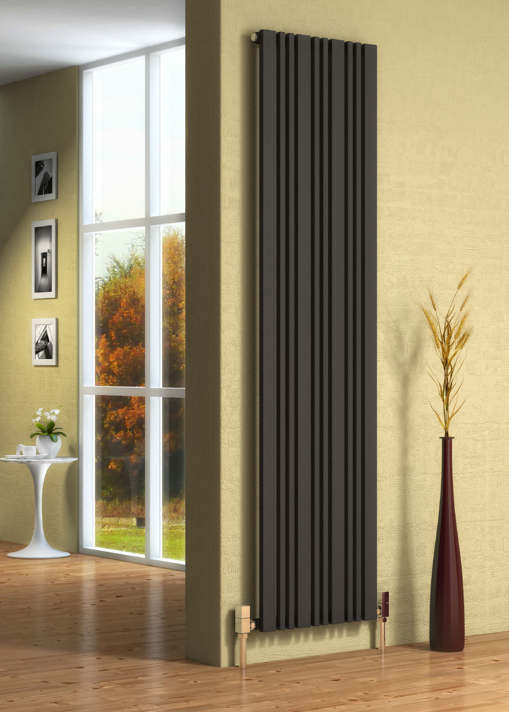 Reina Bonera Vertical Designer Radiator, Anthracite, 1800mm x 324mm | Compare The Build