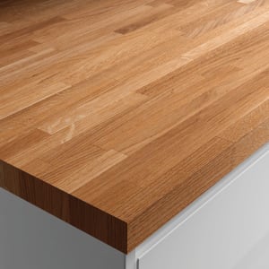 Wickes Solid Wood Worktop - Solid Oak 600mm x 26mm x 3m Price Comparisons | Compare The Build