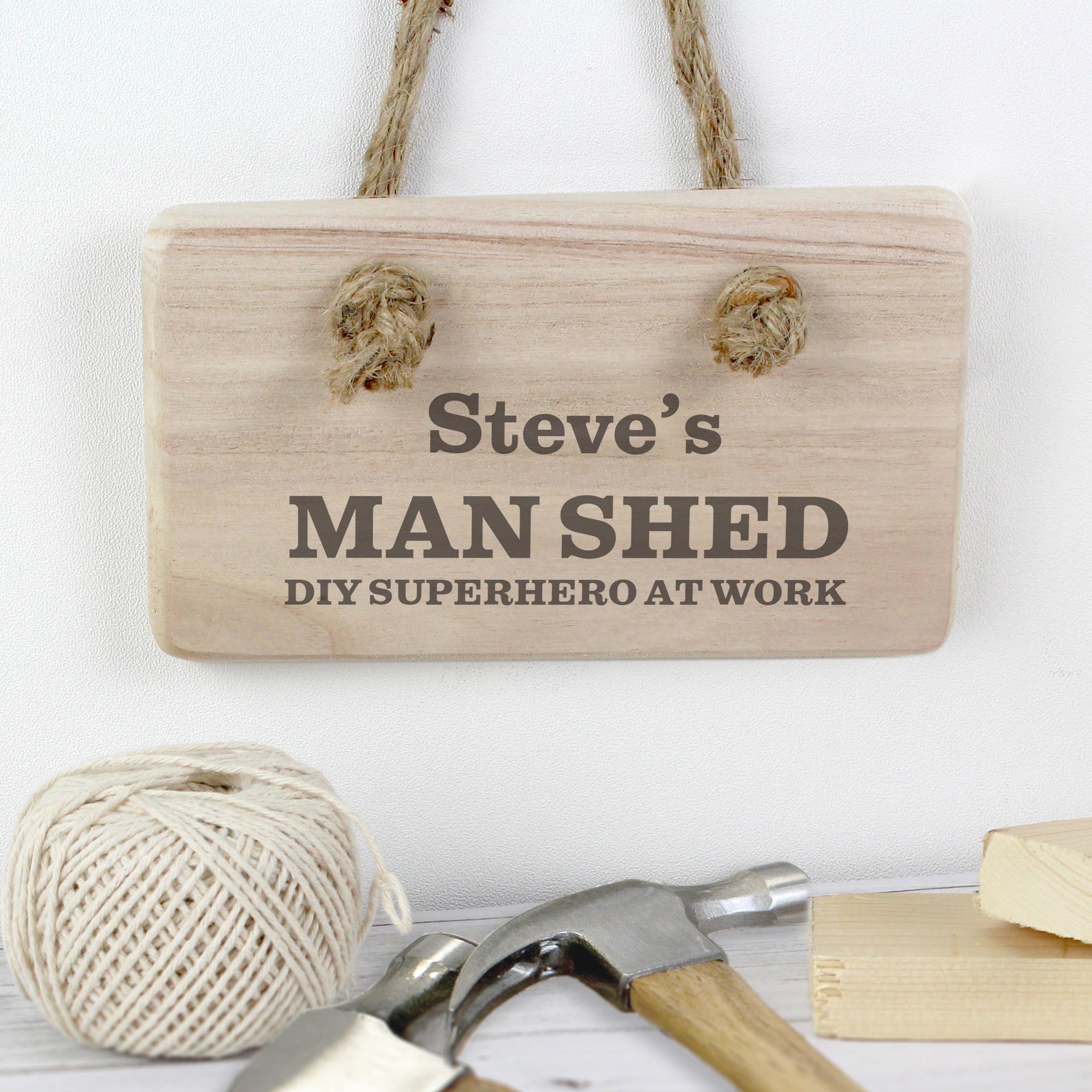 Personalised Man At Work Wooden Sign Natural Price Comparisons | Compare The Build