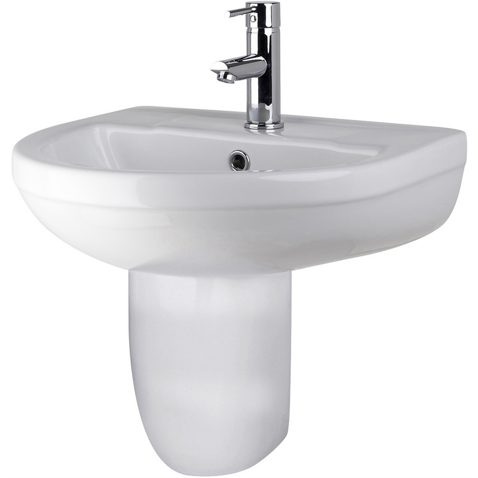 Balterley Vision 1 Tap Hole Basin and Semi Pedestal - 500mm | Compare The Build