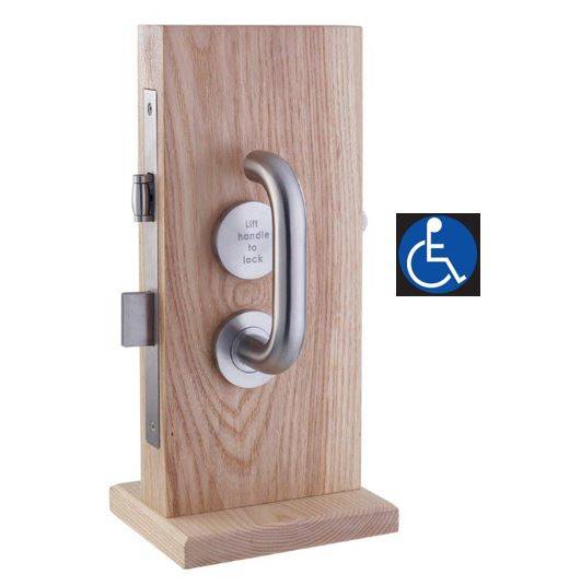 Satin Stainless Steel DDA Lift to Lock Toilet Door Locking System Price Comparisons | Compare The Build