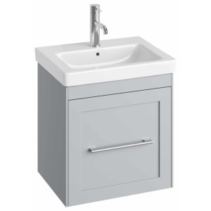 Abacus Concept Stone Grey Shaker Wall Hung Vanity Unit & Basin - 450mm | Compare The Build