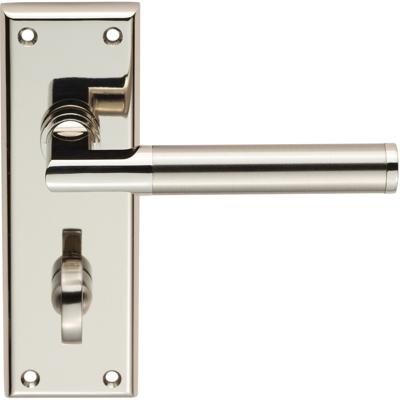 Serozzetta Sessanta Door Handles Bathroom Polished / Satin (Pair) in Nickel | Compare The Build