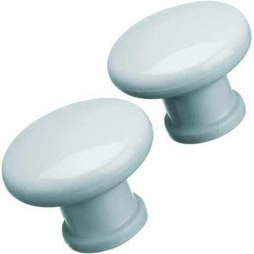 Plastic Mushroom Cabinet Knob - White (Pack of 6) Price Comparisons | Compare The Build