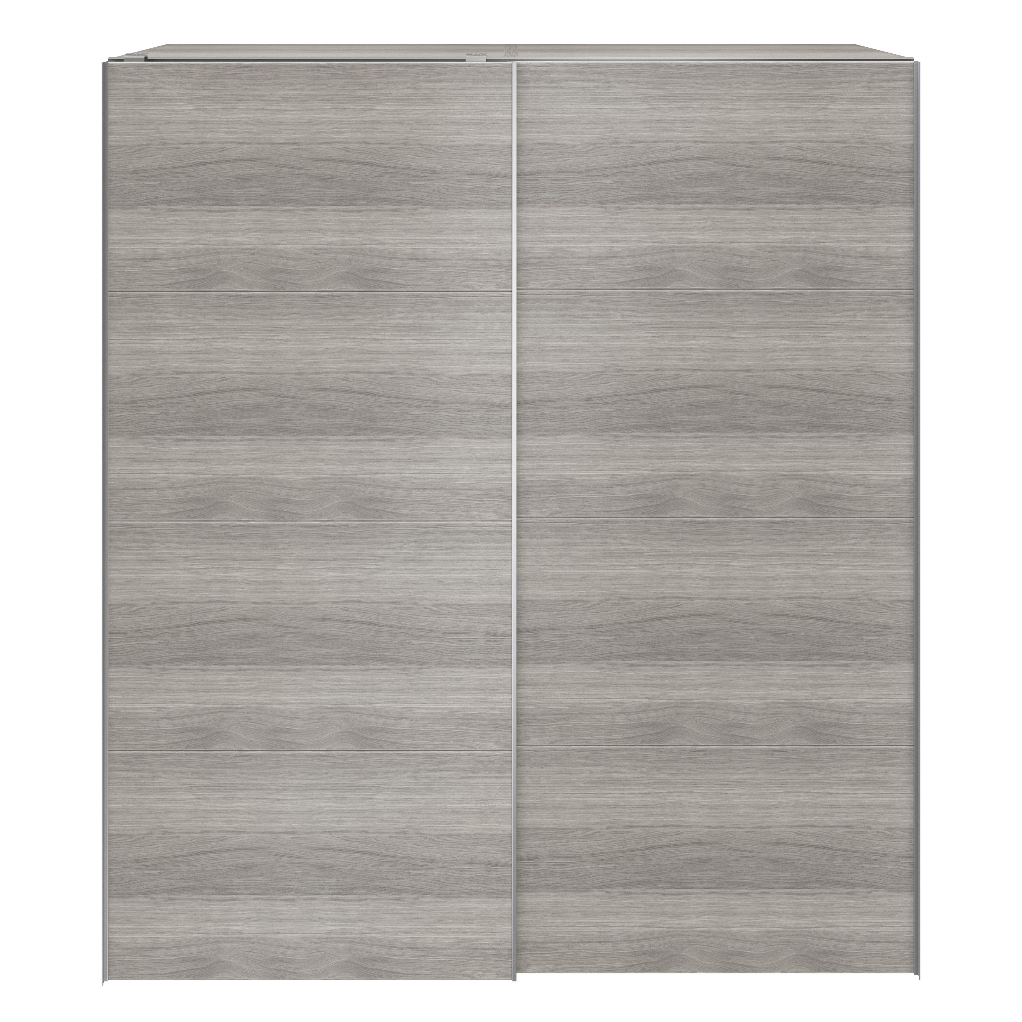 GoodHome Atomia Freestanding Matt Grey Oak Effect 2 Door Large Double Sliding Door Wardrobe (H)2250mm (W)2000mm (D)635mm Price Comparisons | Compare The Build