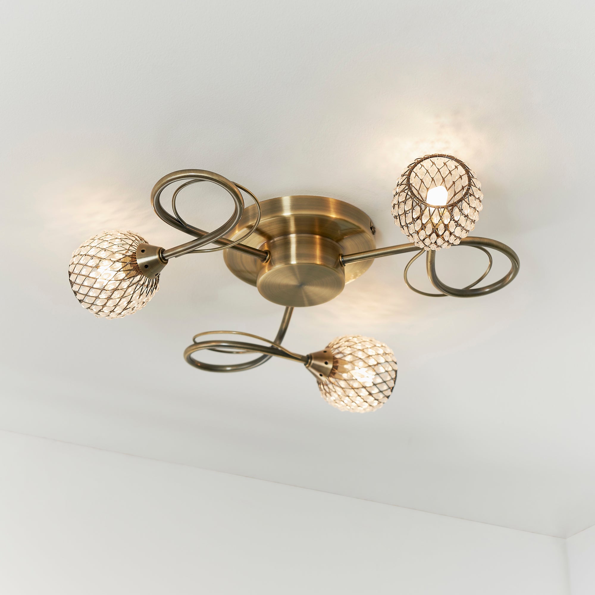 Vogue Malden 3 Light Flush Ceiling Fitting Brown Price Comparisons | Compare The Build
