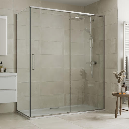 Mira Ascend Framed Sliding Shower Door and Side Panel 8mm Glass 1500 x 800mm | Compare The Build