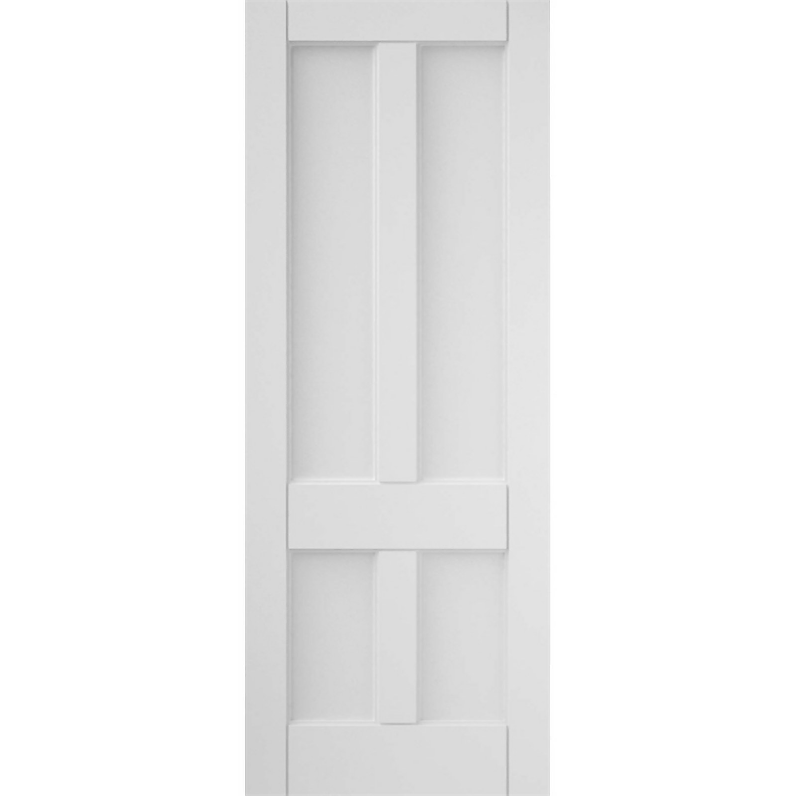 Deco 4 Panel White Primed Interior Door 1981 x 686mm Price Comparisons | Compare The Build