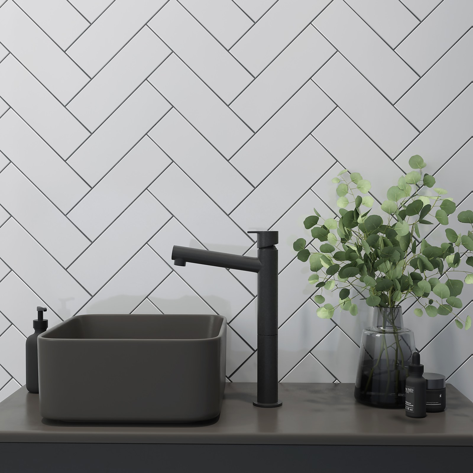 Camden White Ceramic Wall Tile 100 x 300mm - 0.45sqm Pack Price Comparisons | Compare The Build