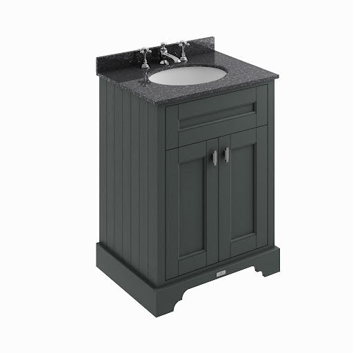 BC Designs Victrion Freestanding Traditional Vanity Unit & Black Basin 600mm 3TH - Dark Grey Price Comparisons | Compare The Build