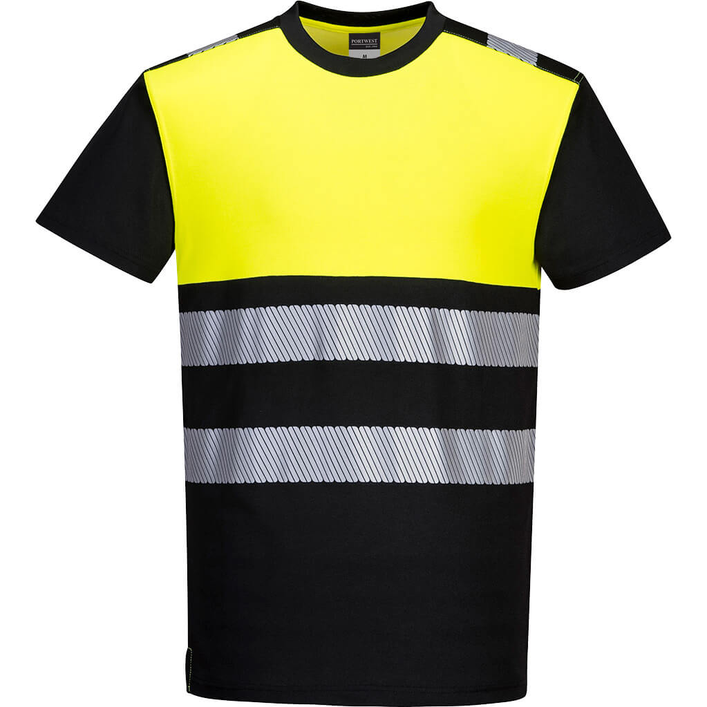 Portwest PW3 Hi Vis Class 1 T Shirt Black / Yellow 4XL Price Comparisons | Compare The Build