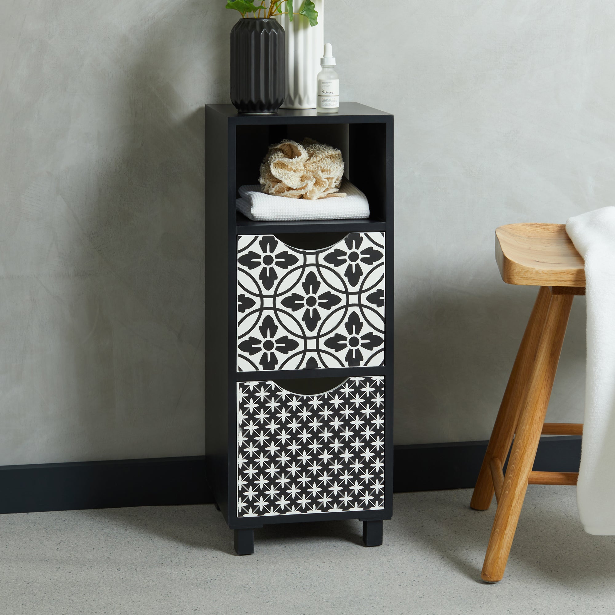 Geo Tile Monochrome Drawers Black Price Comparisons | Compare The Build