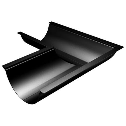Aluminium Beaded Half Round Gutter Angle - 90 Degree x 114mm PPC Finish Black Price Comparisons | Compare The Build