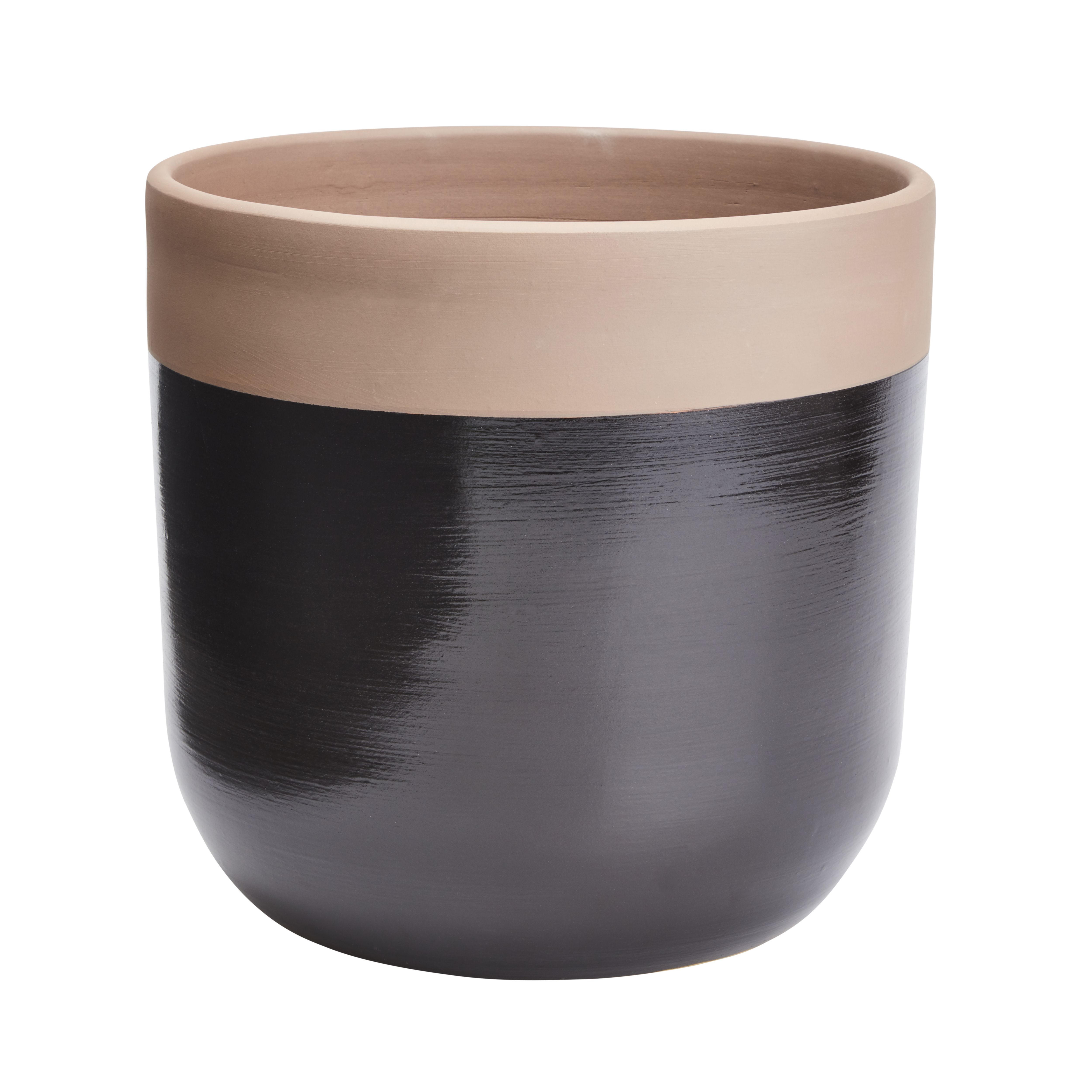 GoodHome Black Clay Dipped Round Plant Pot (Dia)24.7Cm Price Comparisons | Compare The Build