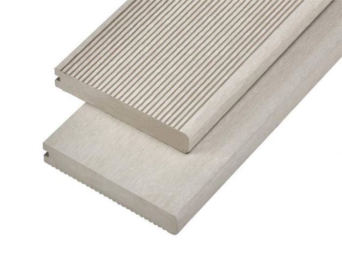 Solid Commercial Grade Bullnose Composite Decking Board 4000mm x 150mm x 25mm - Ivory Price Comparisons | Compare The Build