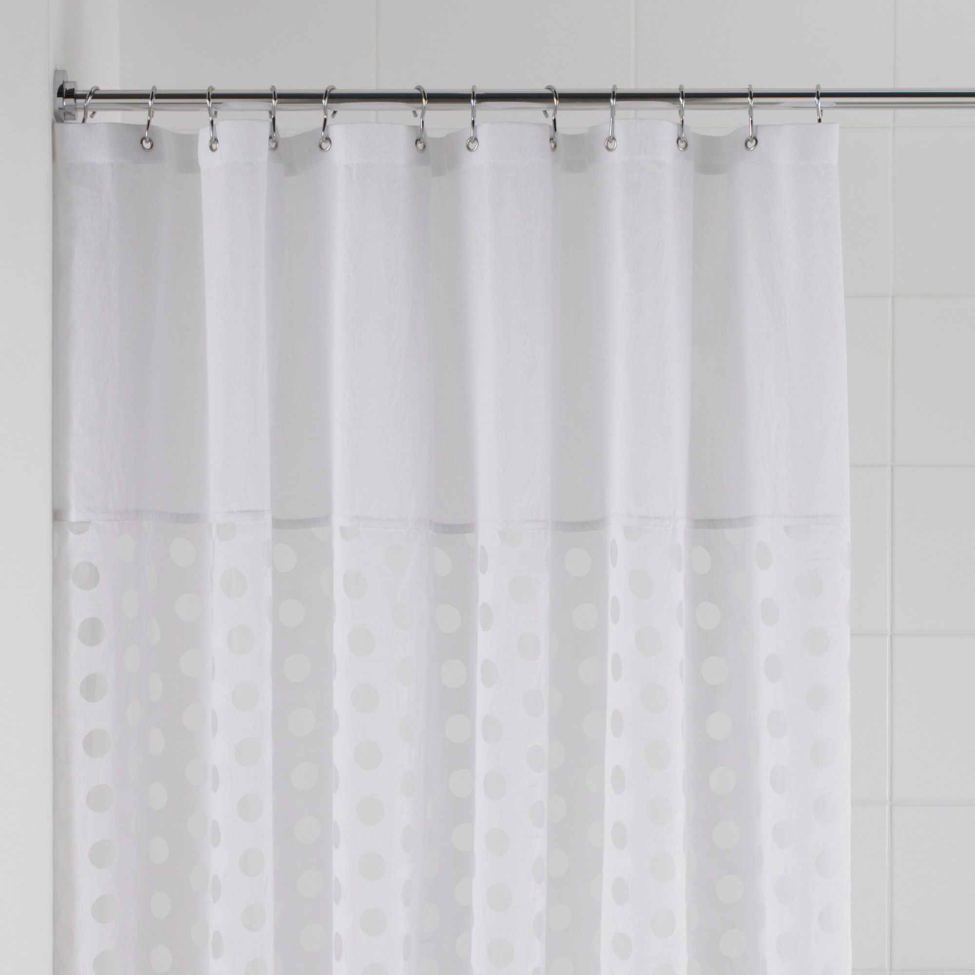 Cooke & Lewis White Peek-A-Boo Shower Curtain With Basket (L)1800 mm Price Comparisons | Compare The Build