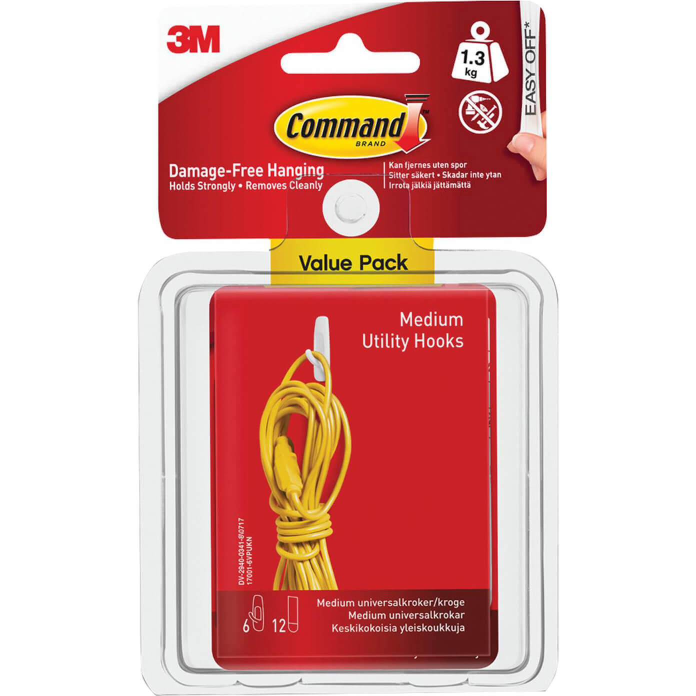 Command Adhesive Strip Utility Hooks White M Pack of 6 Price Comparisons | Compare The Build