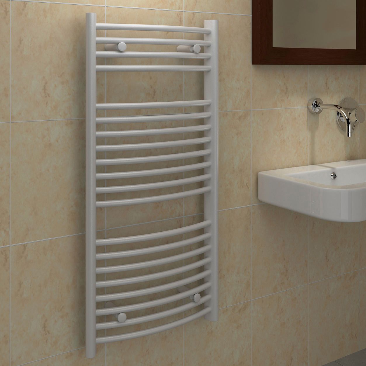 Kudox 323W Electric White Towel Warmer (H)974mm (W)450mm | Compare The Build