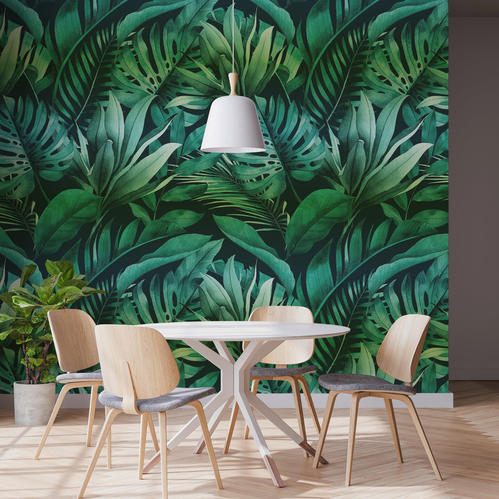 Tropical Leaves Green Mural Green Price Comparisons | Compare The Build