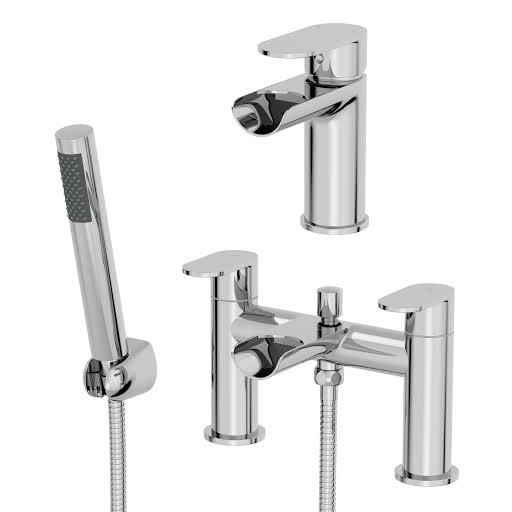 Architeckt Edsberg Basin Mixer Waterfall Tap and Bath Shower Mixer Waterfall Tap Set Price Comparisons | Compare The Build