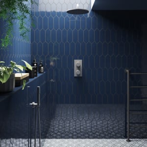 Wickes Boutique Clover Blue Gloss Ceramic Wall Tile - 300 x 100mm - Pack of 40 Price Comparisons | Compare The Build