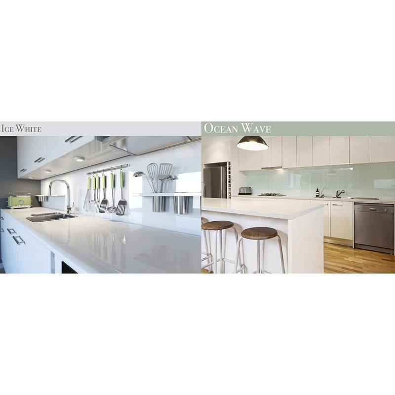 Alusplash Reversible Splashback 3050 x 610mm - Ice White & Ocean Wave Price Comparisons | Compare The Build