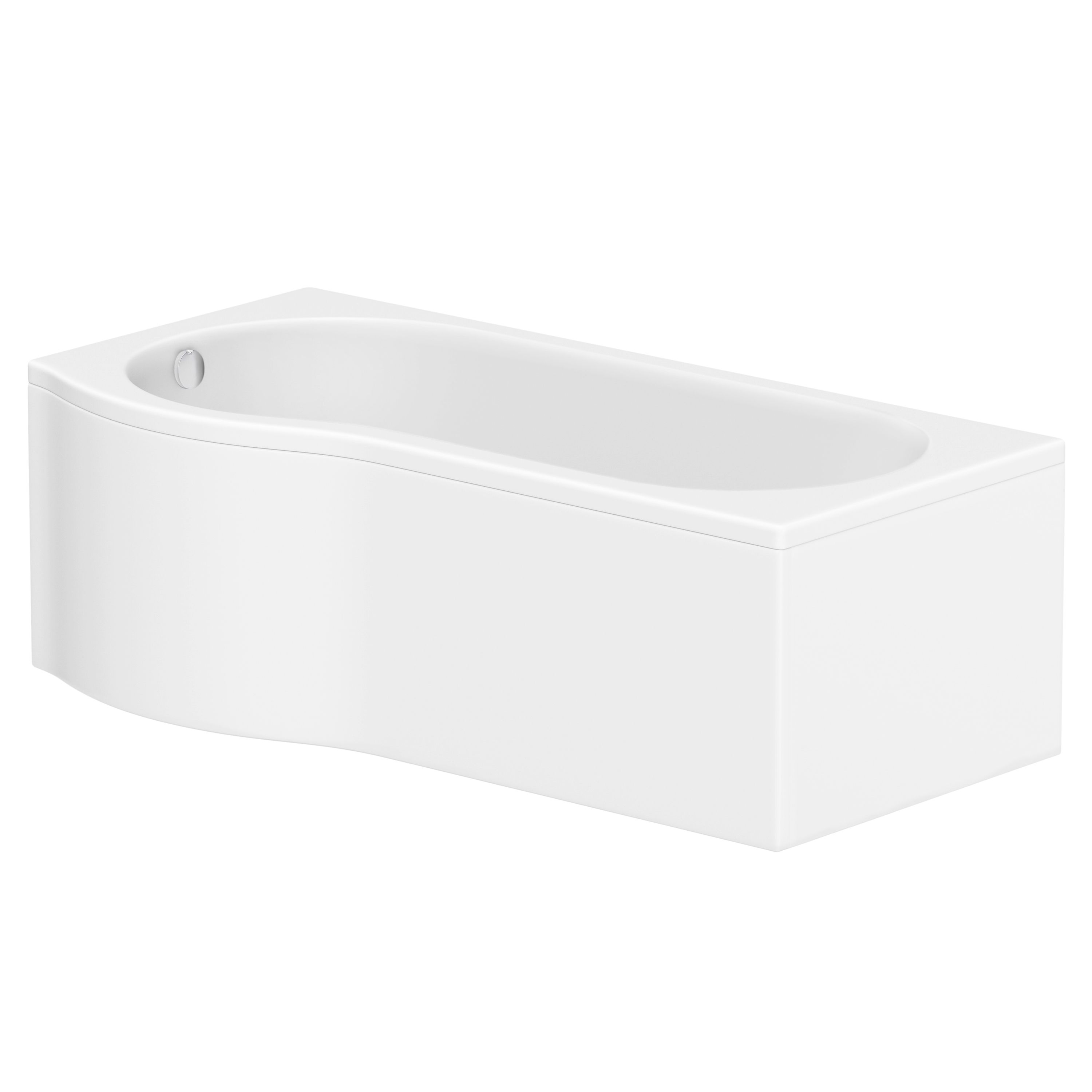 Cooke & Lewis Acrylic Left-Handed P-Shaped White Shower Bath (L)1700mm Price Comparisons | Compare The Build