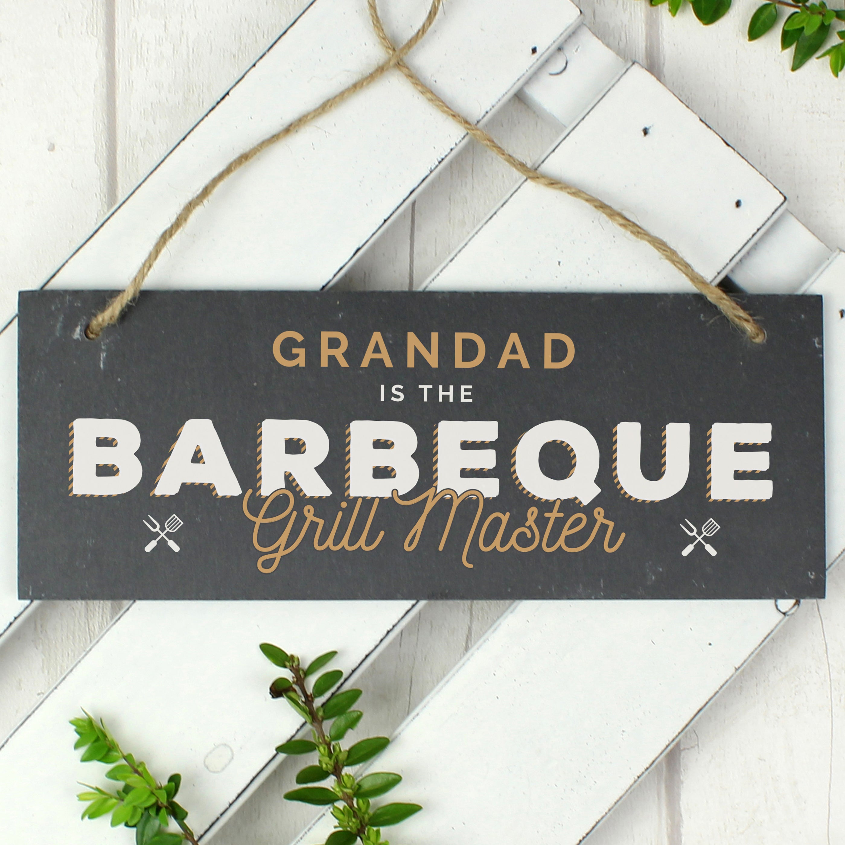 Personalised Barbeque Grill Master Printed Hanging Slate Plaque Blue Price Comparisons | Compare The Build