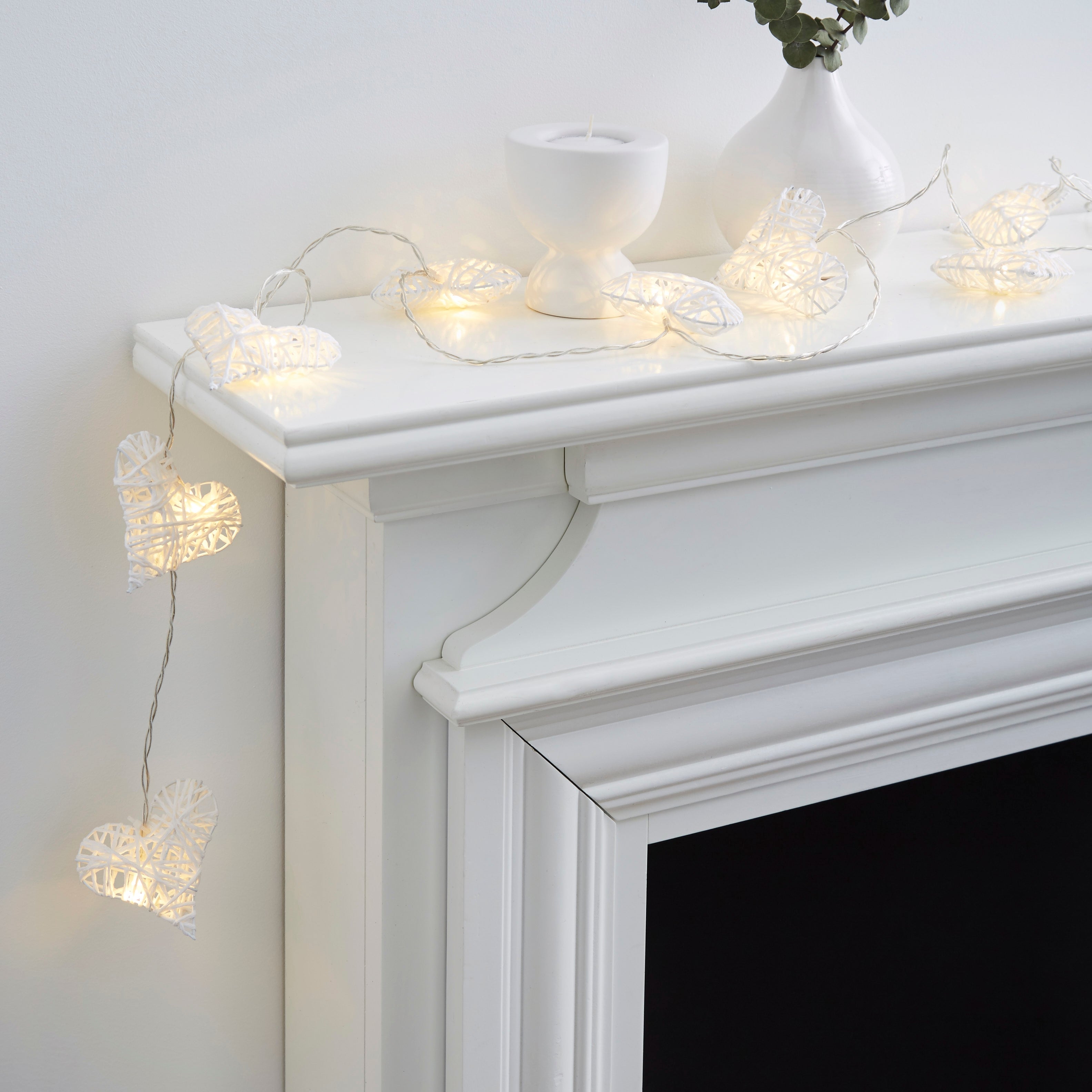 Wicker Hearts String Lights White Price Comparisons | Compare The Build