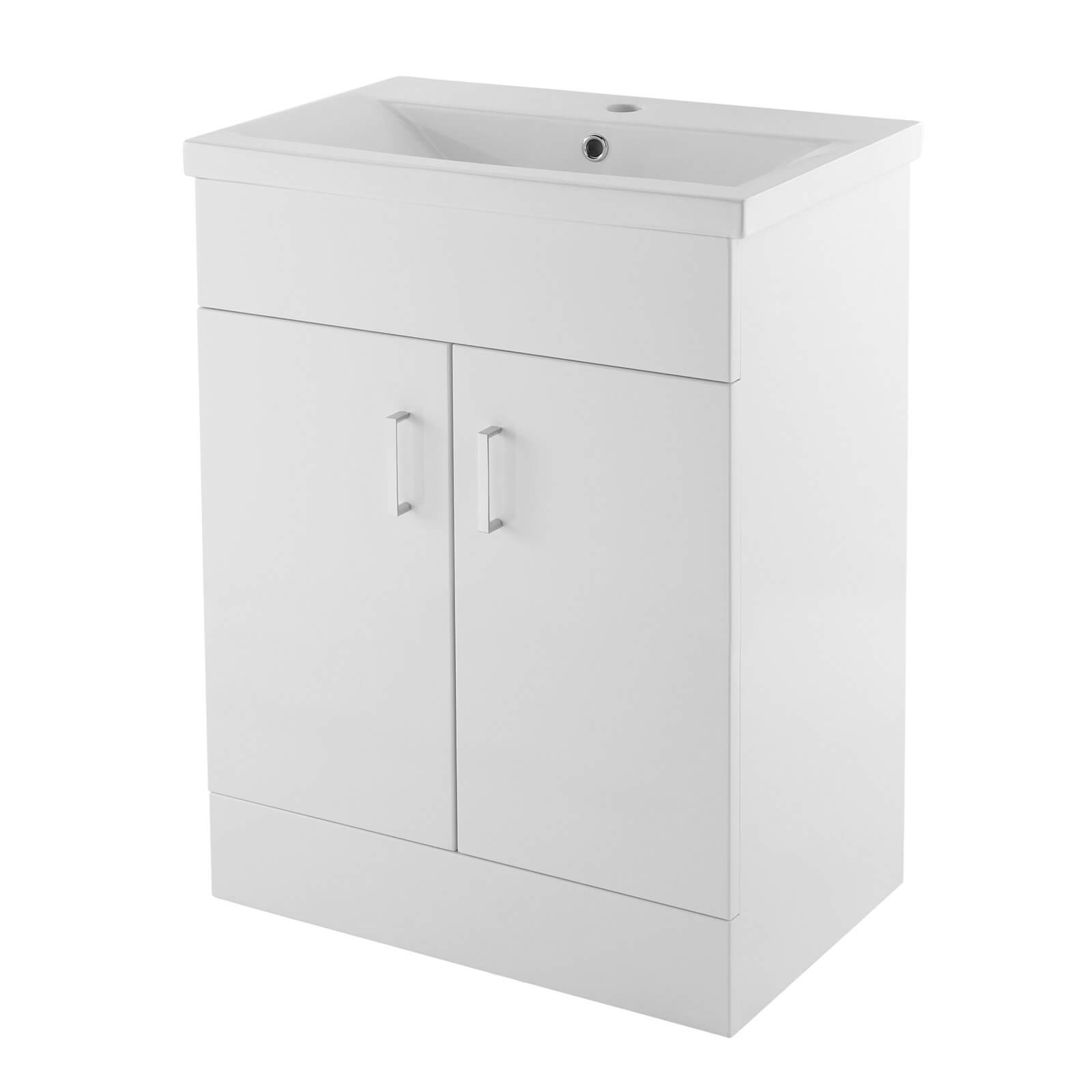 Balterley Bianca 600mm Freestanding Unit With Basin 1 - Gloss White Price Comparisons | Compare The Build