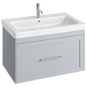 Abacus Concept Stone Grey Shaker Wall Hung Vanity Unit & Basin - 800mm Price Comparisons | Compare The Build