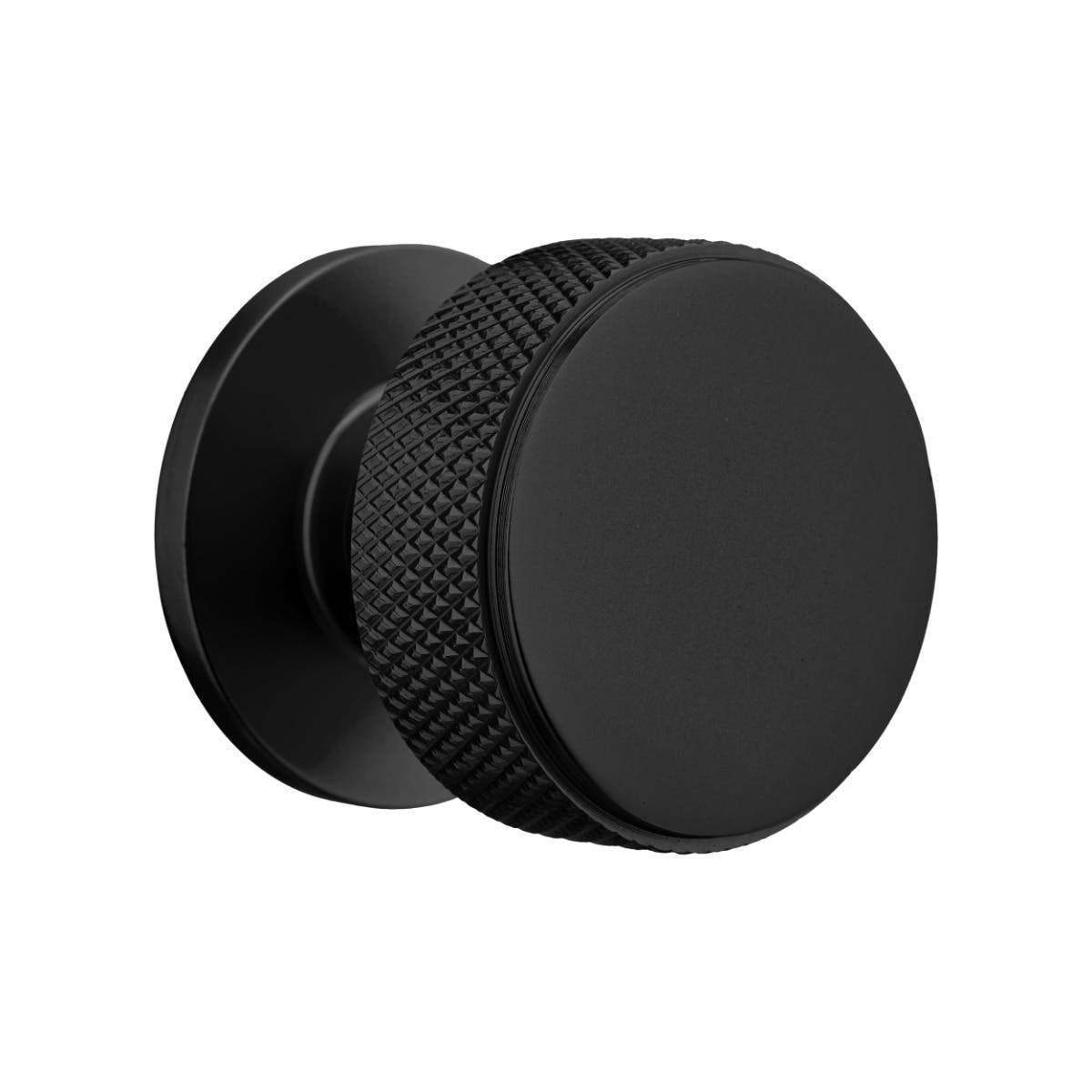 Kensington Knurled Cabinet Wardrobe Drawer Knob Matt Black - 35mm | Compare The Build