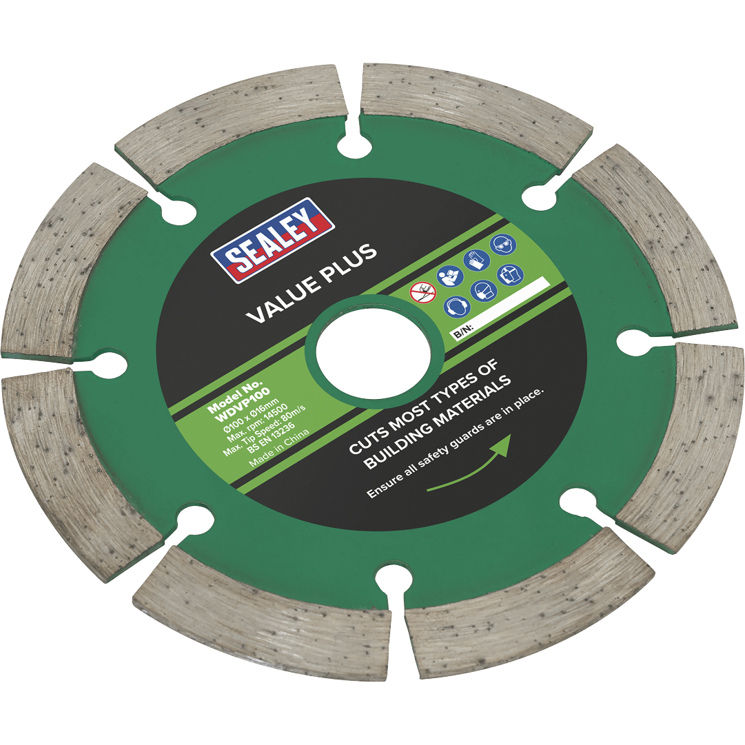 Sealey Value Plus Segmented Diamond Cutting Disc 100mm 16mm | Compare The Build